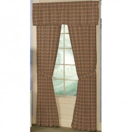 Golden Brown Plaid Curtains