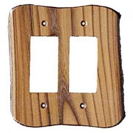 Rustic Double-Gang 2-Rocker Plate Cover (3 wood options)