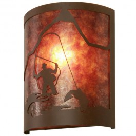 Timber Ridge Fly Fisherman Sconce