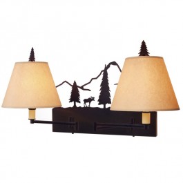 Timber Ridge Moose Double Swing Arm Wall Lamp