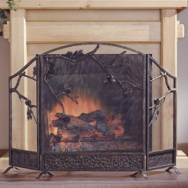 Pine Cone Branch Fireplace Screen