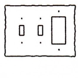 Rustic Edge 3-Gang GFI/Toggle/Toggle Wooden Switch Cover (2"margin left)