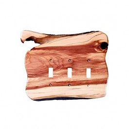 Rustic Triple Toggle Switch Plate (3 wood options)