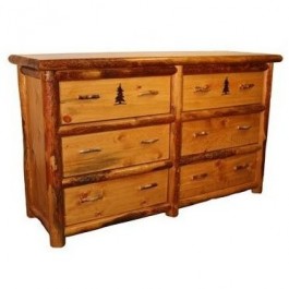 Jumbo Six Drawer Log Dresser