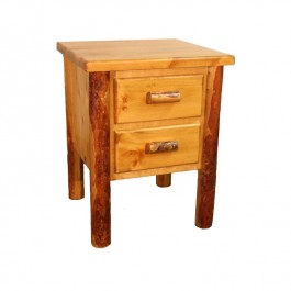 Two Drawer Log Nightstand