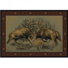 Fight for Dominance Elk Rugs -DISCONTINUED