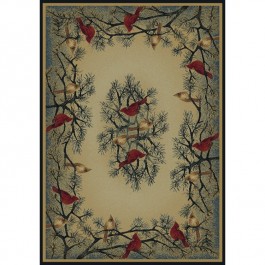 Cardinal in Pine Rug Collection