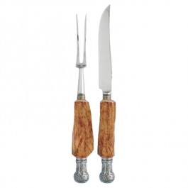Antler Carving Set with Queen Crown