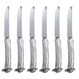 Cast Pewter Antler Steak Knife Set