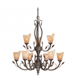 Capri Leaf 9 Light Chandelier