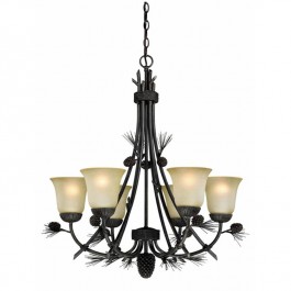 Sierra 6 Light Pine Cone Chandelier