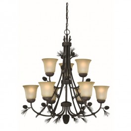 Sierra 9 Light Pine Cone Chandelier