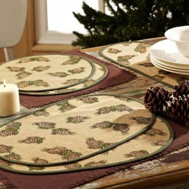 Burlap Pine Cone Place Mats -DISCONTINUED