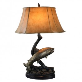 27" Jumping Trout Table Lamp