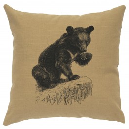 Linen Bear Cub Pillow 16" x 16" (5 colors)