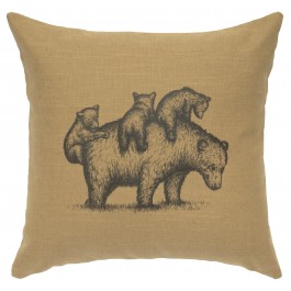 Mama Bear Linen Pillow 16" x 16" (5 colors)