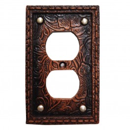 Faux Leather Resin Outlet Cover