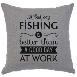 Fishing Day Linen Pillow 16" x 16" (5 colors)