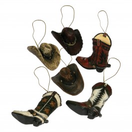 Western Christmas Ornaments -6pcs 