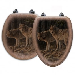 Shades of Gray Wolf Toilet Seats