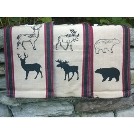 Wildlife Black Prints Waffle Kitchen Towels