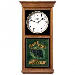 Bare Feet Welcome Oak Regulator Clock