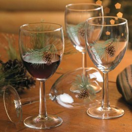 Pine Cone Wine Glasses - Set of 12