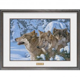 Winter's Warmth Framed Wolf Print