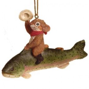 Mouse on Fish Ornament-Discontinued
