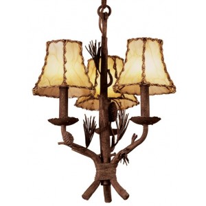 Ponderosa 3 Light Pine Cone Chandelier