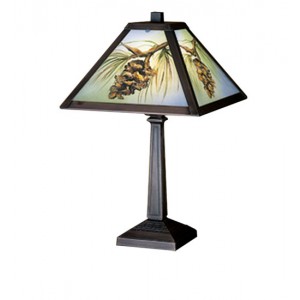 Pinecone Reverse Painted Accent Lamp