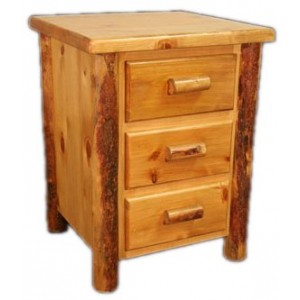 Three Drawer Log Night Stand