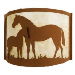 Mare & Foal Wall Sconce Earth