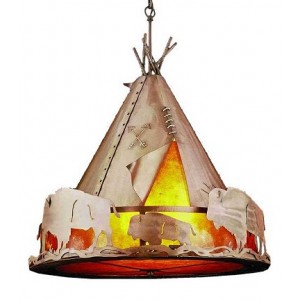 Teepee Pendant Light with Amber Mica