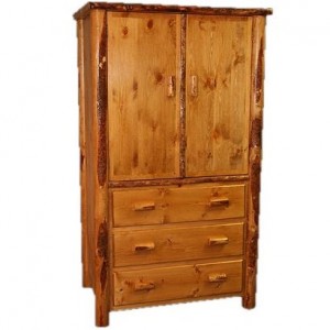 Lodge Pole Pine Log Armoire