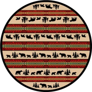 Bear Adventure Round Area Rug