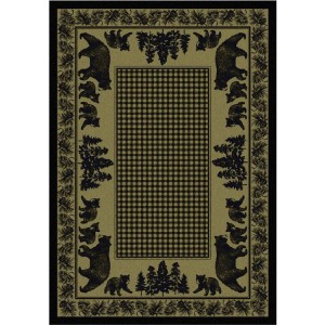 Bear Family on Green Area Rugs