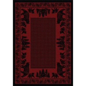 Bear Family on Red Area Rugs