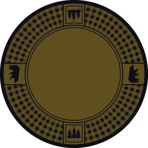 Bear Refuge on Green Round Area Rug