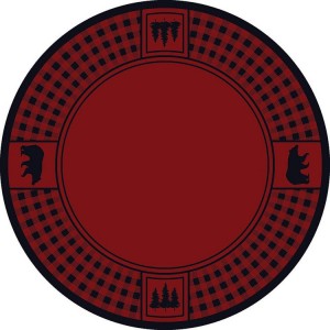 Bear Refuge on Red Round Area Rug