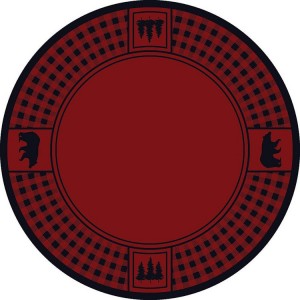 Bear Refuge on Red Round Area Rug