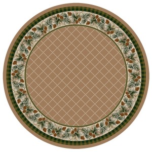 Evergreen in Sandstone Round Area Rug