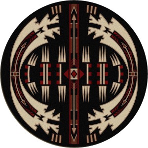 Horse Thieves Black Round Rug