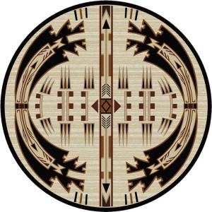 Horse Thieves Natural Round Rug