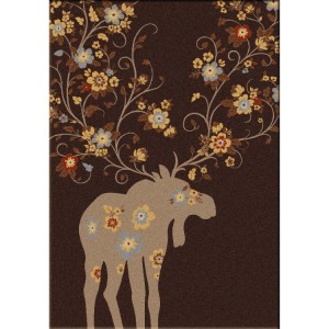 Moose Blossom Area Rugs - Chocolate