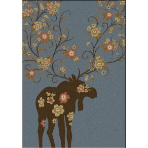 Moose Blossom Area Rugs - Blue