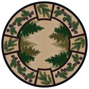 Pine Forest Round Area Rug