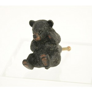 Cute Sitting Black Bear Knob