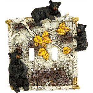 Bears on the Birch Tree Double Switch Plate