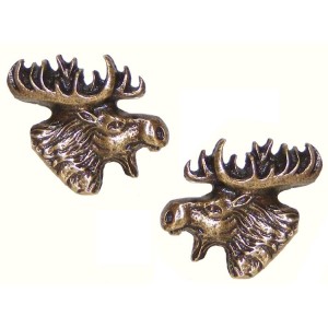 Antique Brass Moose Head Knobs 